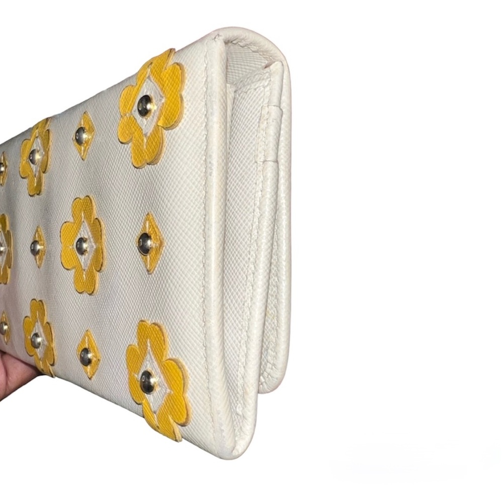 Authentic Rare Prada Staffiano Yellow Flower Long Wallet. - Picture 3 of 13